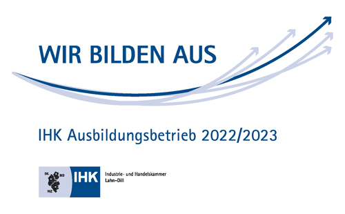 Logo IHK-Ausbildungsbetrieb 2022/23